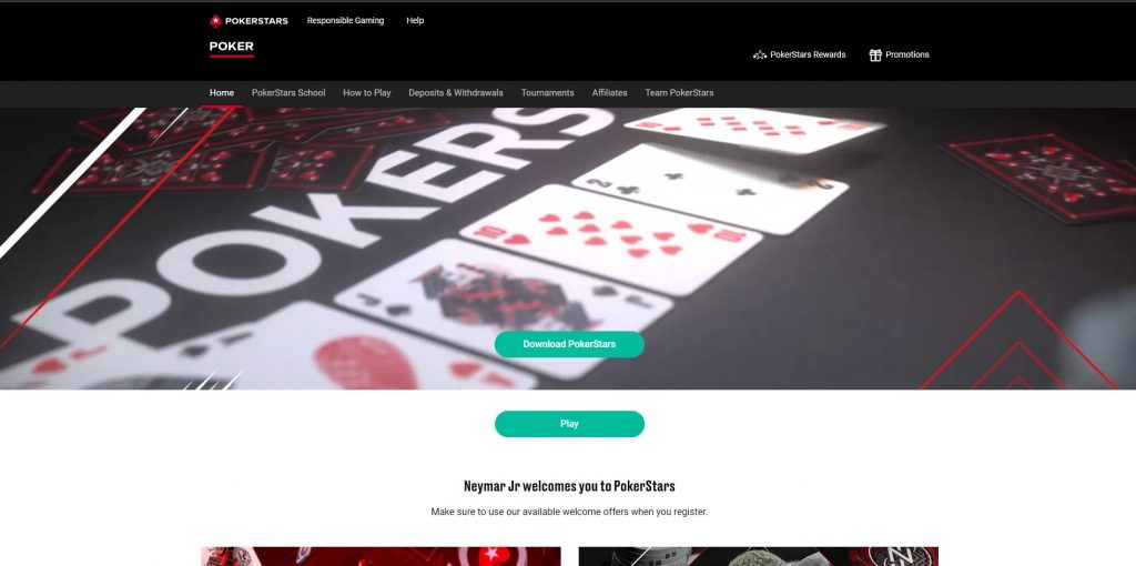 Design of pokerstars website