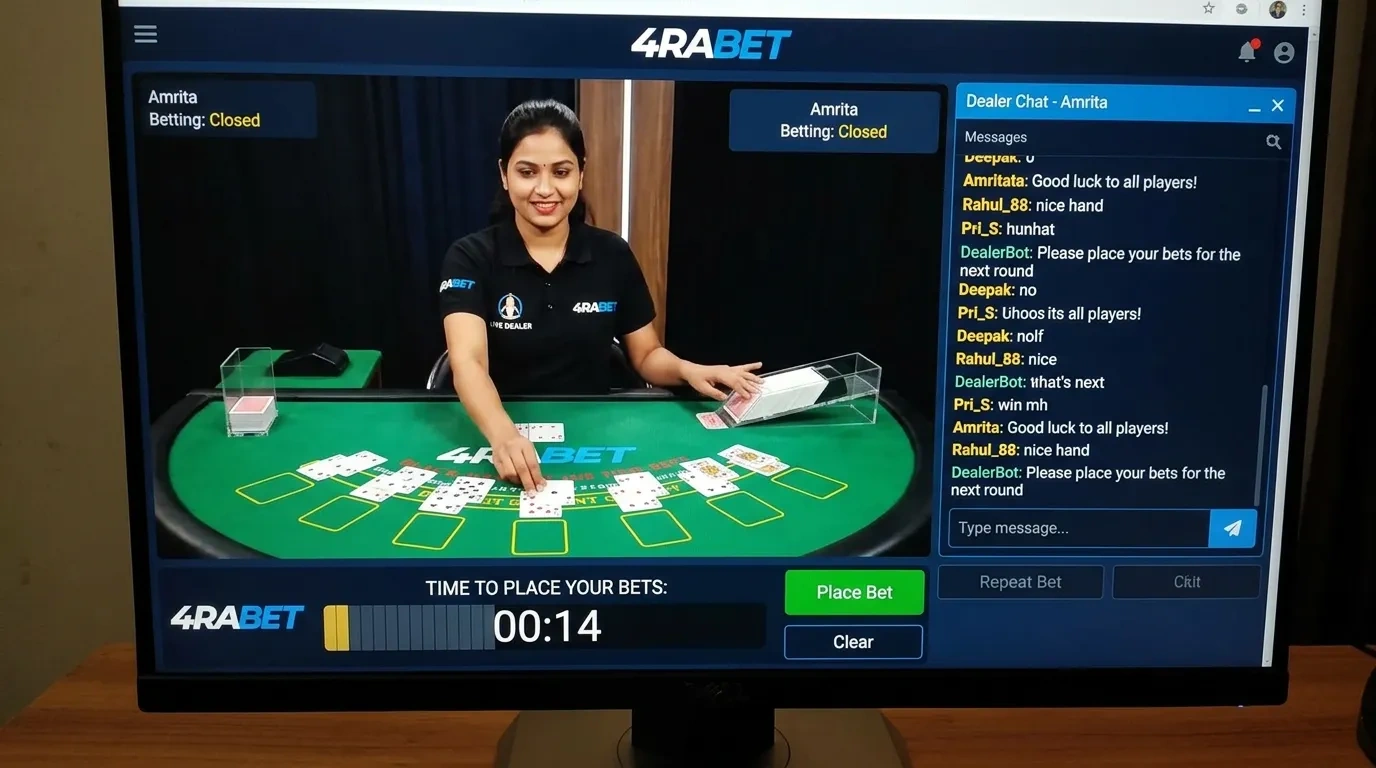Live Dealer Tables at 4raBet India With Chat Support and Timer Controls