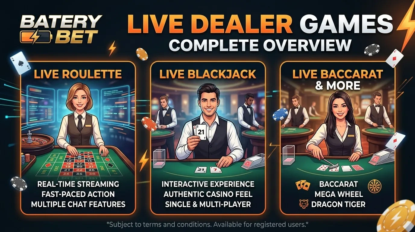 Live Dealer Games on Batery Bet - Complete Overview