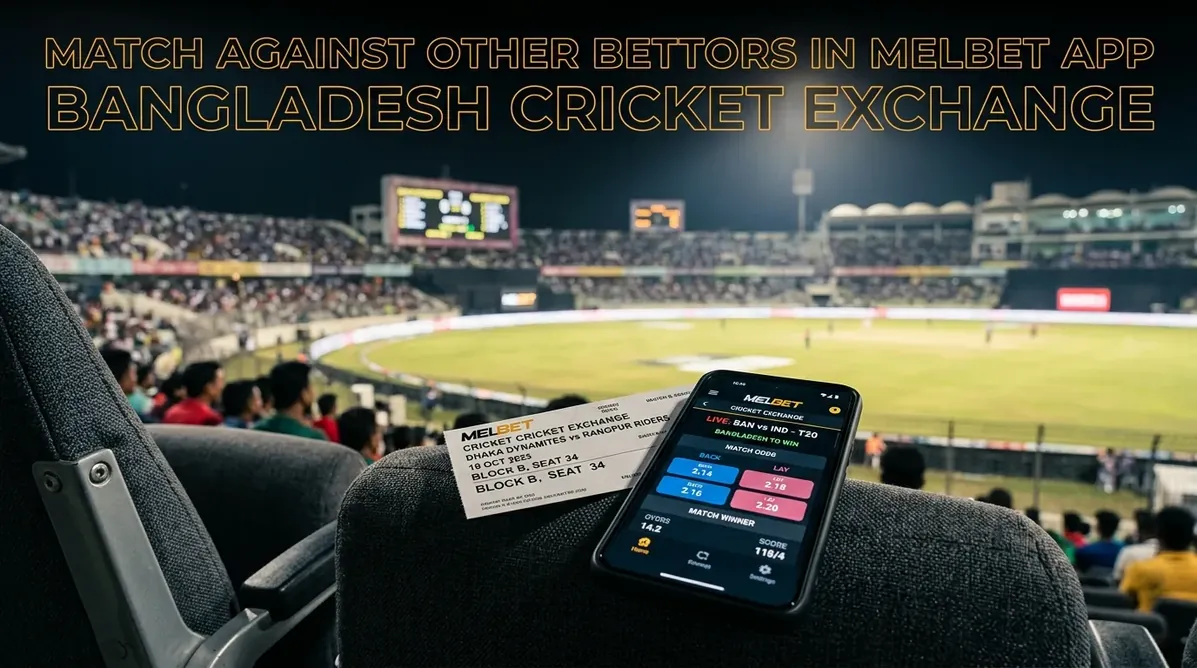 Smartphone and ticket on a stadium armrest, showing cricket exchange.